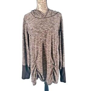 Women 3X  Hooded  Gray Activewear Shirt Long Sleeve Lightweight RBX Performance